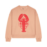 Women's Graphic Sweatshirt | Lobster on peach