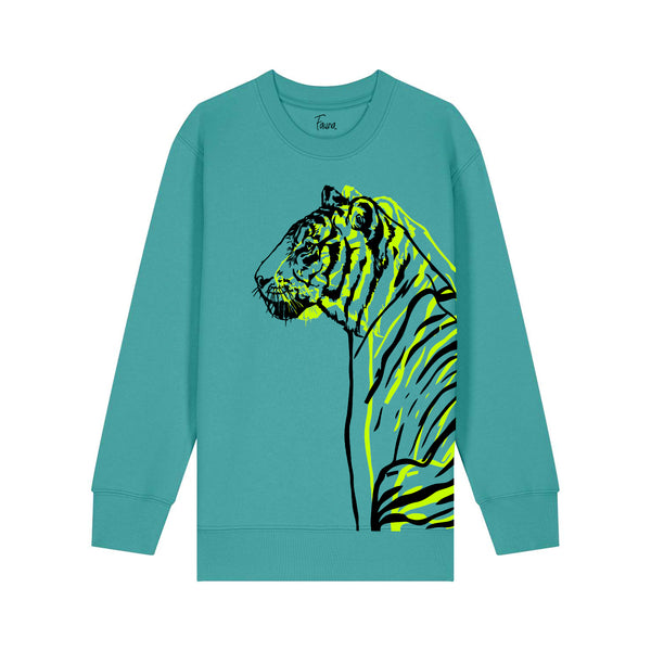 Kinder-Sweatshirt aus Bio-Baumwolle | Biene auf cremefarbenem Heidekraut 