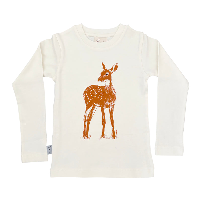 Organic Cotton Kids Long Sleeved Top | Fawn