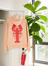 Women's Hoodie | Lobster on peach | fauna.ie