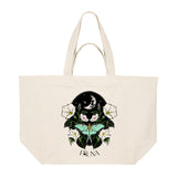 Ecru Shopper With Moonflower Print