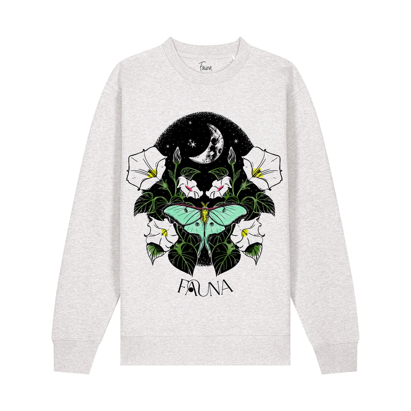 Organic Cotton Graphic Sweatshirt | Moonflower Cool Heather