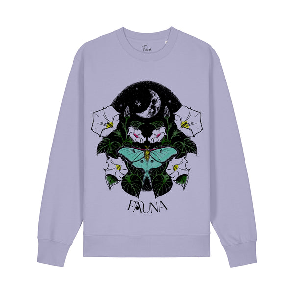 Organic Cotton Graphic Sweatshirt | Moonflower Lilac