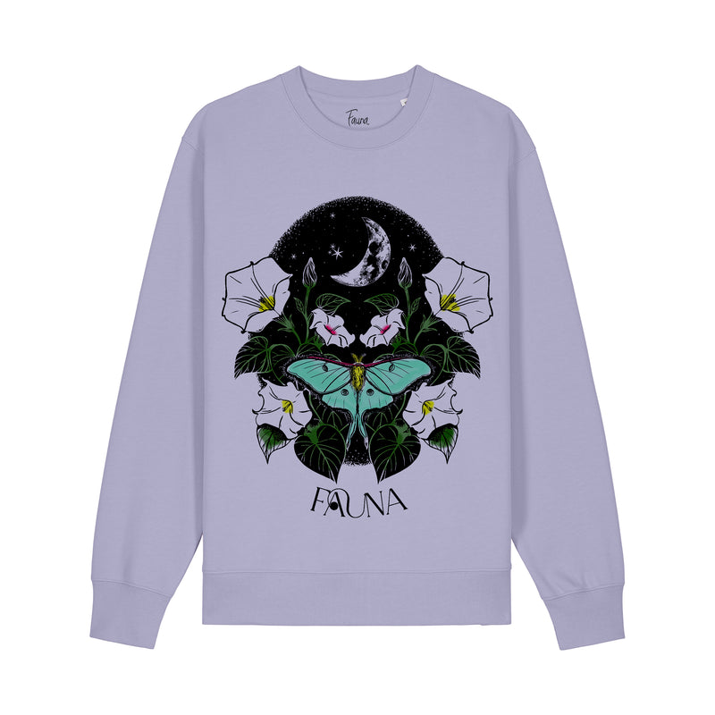 Organic Cotton Graphic Sweatshirt | Moonflower Lilac