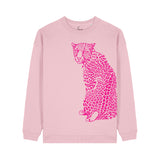 Women's Oversized Sweatshirt | Pink Leopard Print