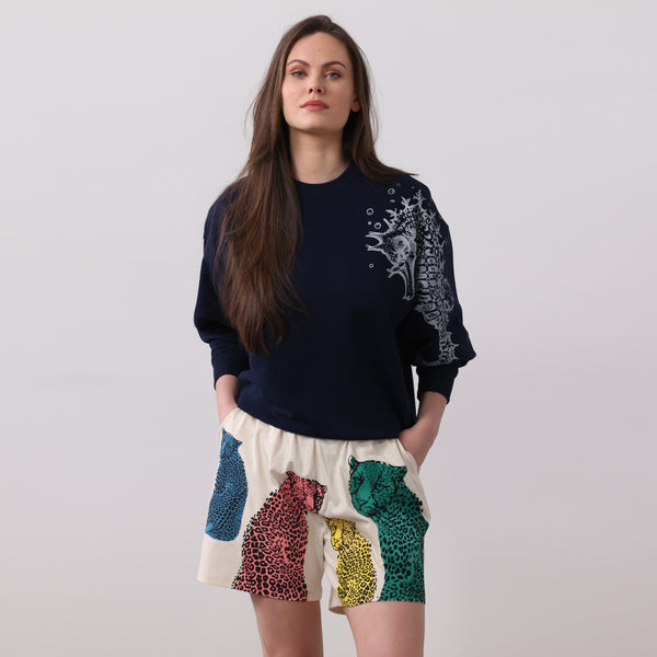 Women's Oversized Sweatshirt | Seahorse Navy