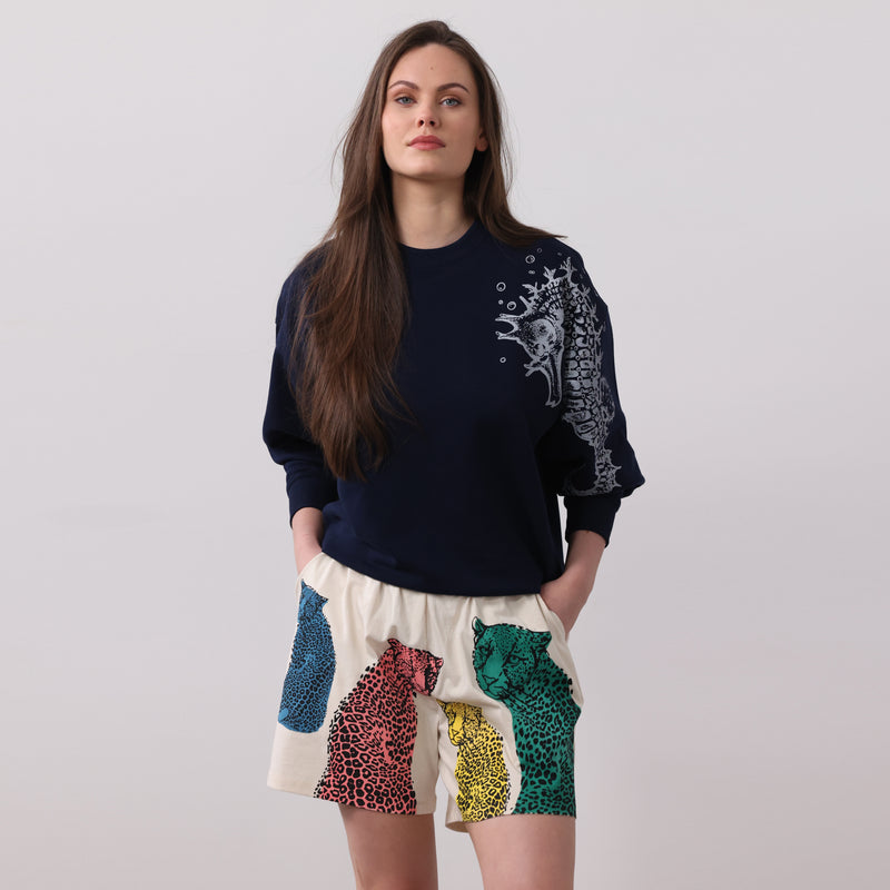 Women's Oversized Sweatshirt | Seahorse Navy