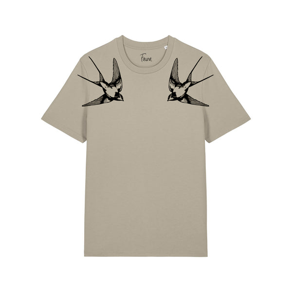 Organic Cotton Unisex T-shirt | Swallows on Sand