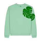 Women's Oversized Sweatshirt | Green monstera | fauna.ie