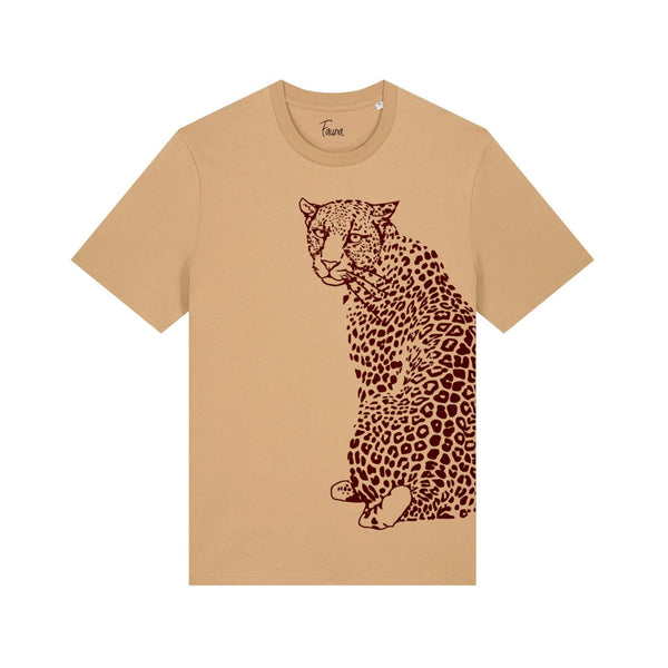 Organic Cotton Unisex T-shirt | Latte Leopard