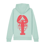 Organic Cotton Hoodie | Lobster on Caribbean Blue | Fauna.ie