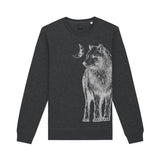 Sweat-shirt unisexe en plumes de paon en coton biologique | Argent sur marine 