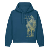Women's Hoodie | Gold Wolf on Deep Teal