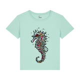 Unisex-T-Shirt aus Bio-Baumwolle | Papageientaucher auf Rot 