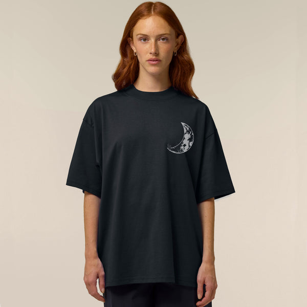 Oversized Unisex T-shirt Black | Moon