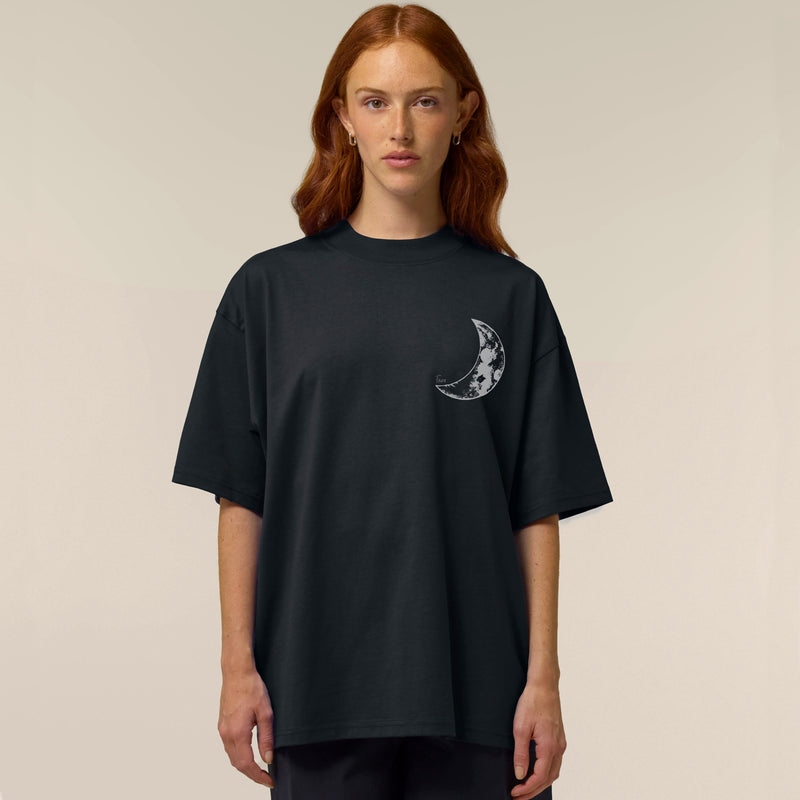 Oversized Unisex T-shirt Black | Moon