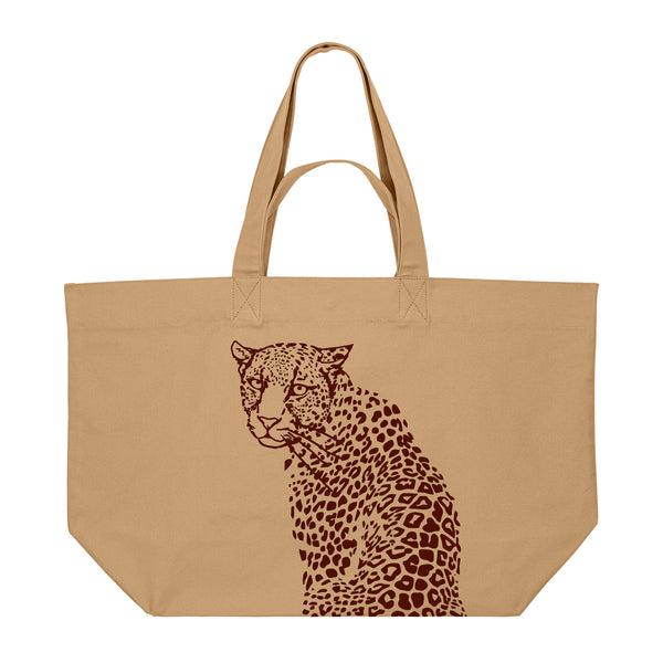 Latte Shopper With Chocolate Leopard