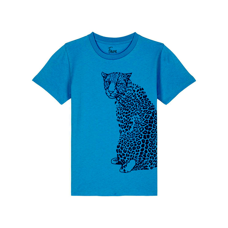 Organic Cotton T-Shirt | Azure Leopard