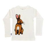 Organic Cotton Kids Long Sleeved Top | Rabbit - handpainted