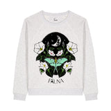 Sweat-shirt unisexe en plumes de paon en coton biologique | Argent sur marine 