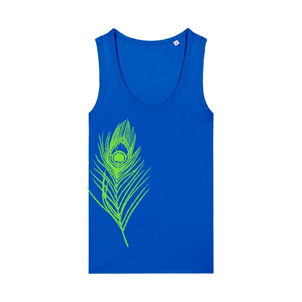 Women's tank with peacock feather