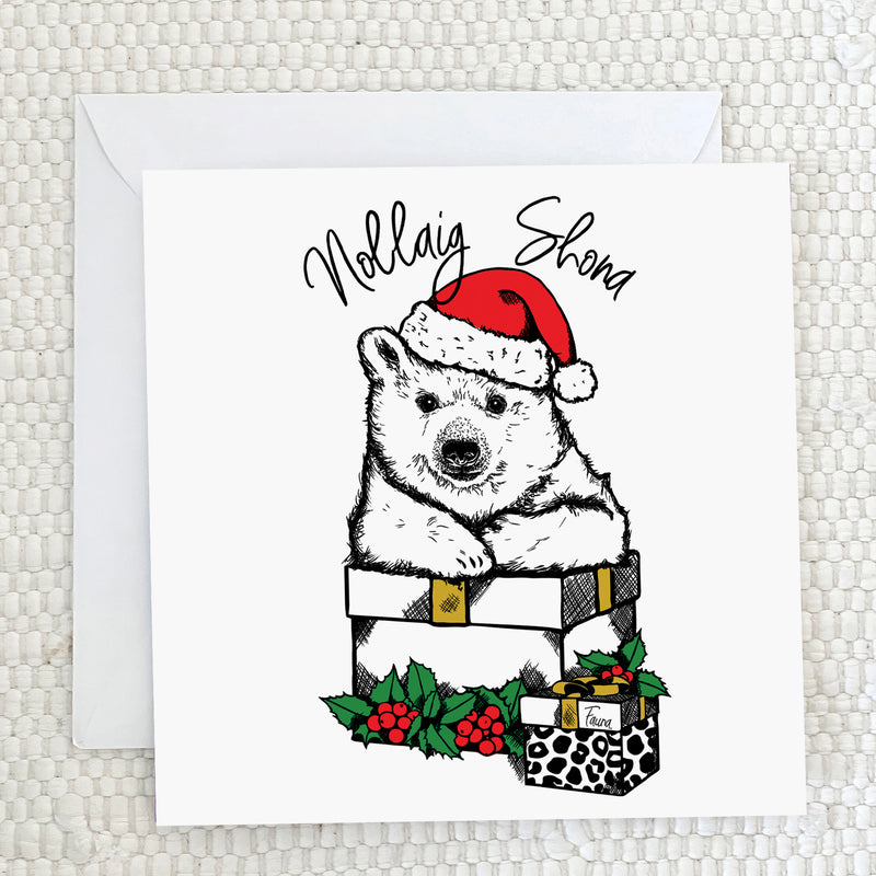 'Nollaig Shona' Polar Bear Christmas Card