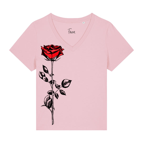 Women's v-neck t-shirt | rose pink