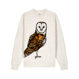 graphic sweatshirt with handpainted owl | fauna.ie