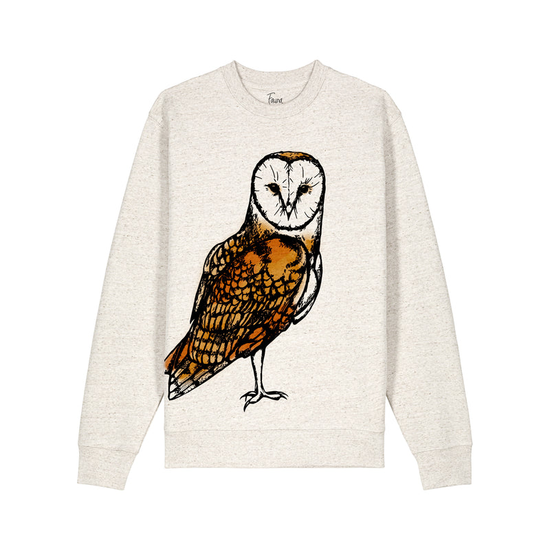 graphic sweatshirt with handpainted owl | fauna.ie