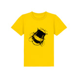 T-shirt pour enfants en coton biologique | Léopard jaune doré et marron 