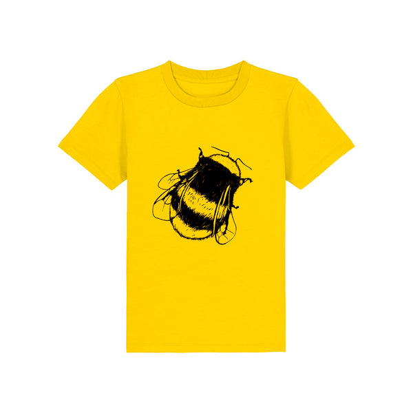 T-shirt pour enfants en coton biologique | Léopard jaune doré et marron 