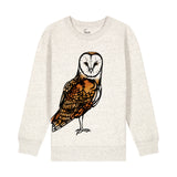 kids graphic sweatshirt | organic cotton kids sweatshirt with owl | fauna.ie