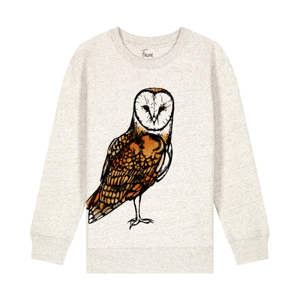 kids graphic sweatshirt | organic cotton kids sweatshirt with owl | fauna.ie