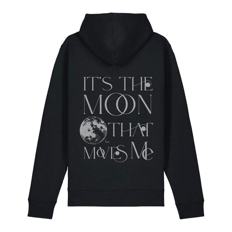 Sweat à capuche unisexe en coton biologique | Noir avec macareux argenté 