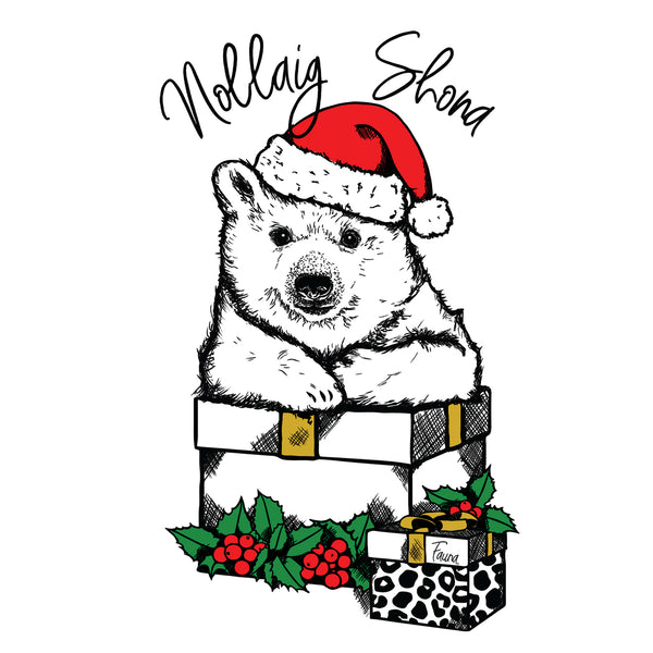 'Nollaig Shona' Polar Bear Christmas Card