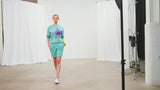 Women's Graphic Sweatshirt | Passion Flower on Teal - fauna.ie