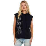 Women's Sleeveless Hoodie | Black