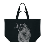 Black Shopper With Silver Wolf