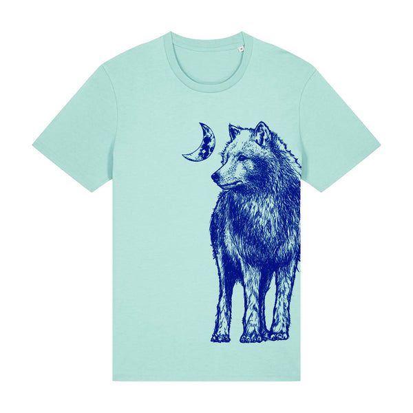 Organic Cotton Unisex T-shirt | Wolf Aqua  look