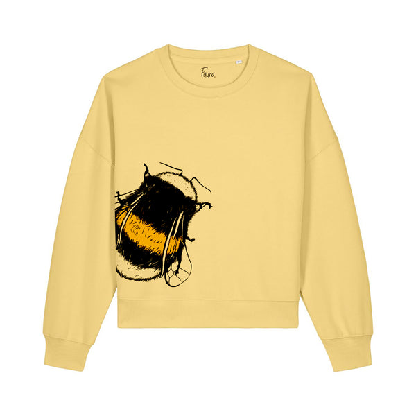 Women's Graphic Sweatshirt | Bee on golden yellow | Fauna.ie