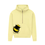 Organic cotton half-zip Women's Hoodie | Bee Lemon | Fauna.ie